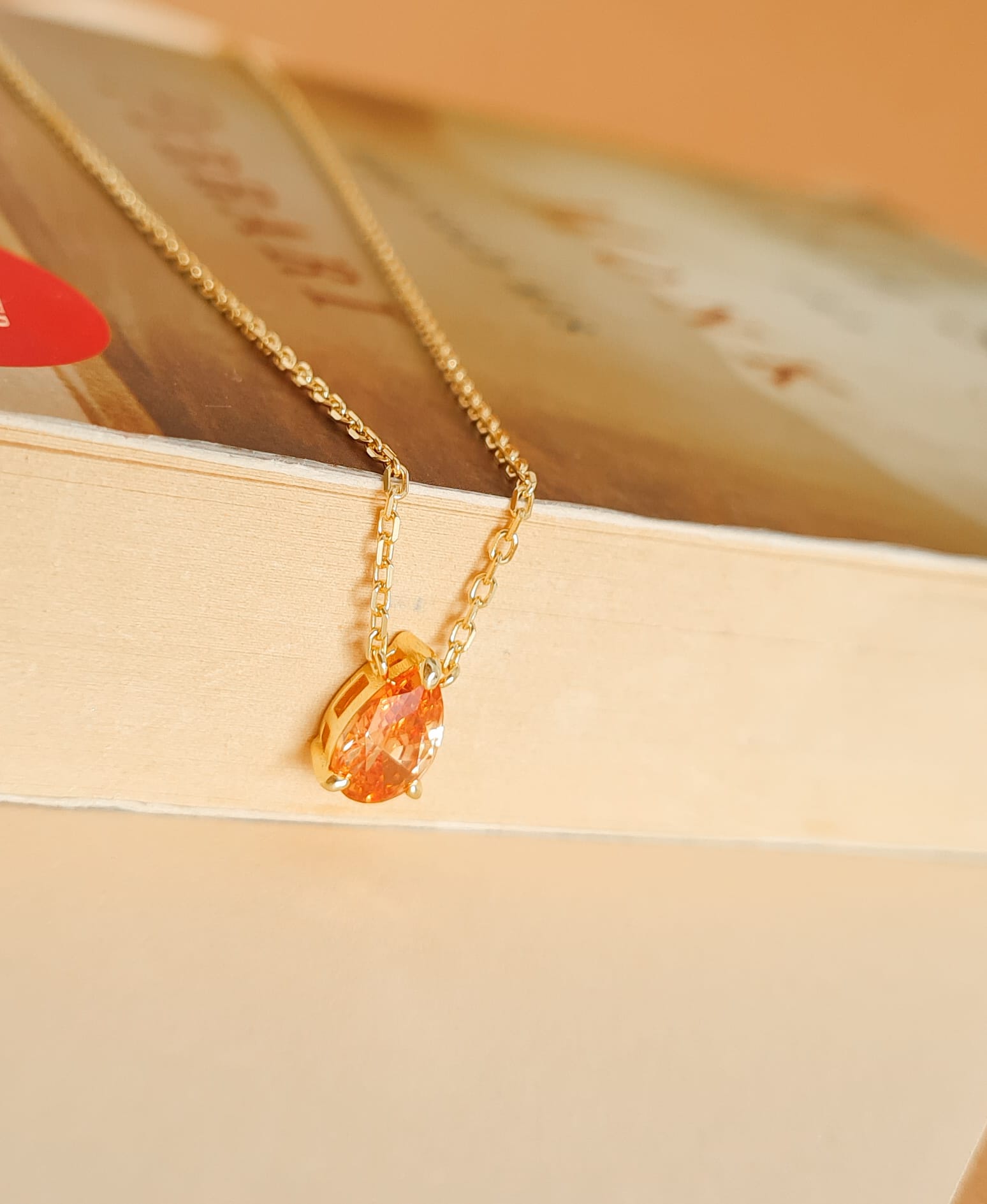 Colar Prata Dourada com Zircão
